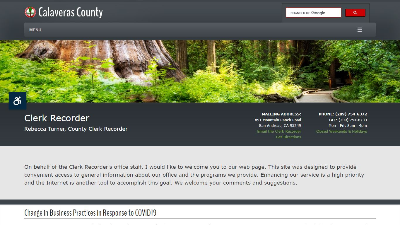 Clerk Recorder - Calaveras County, California